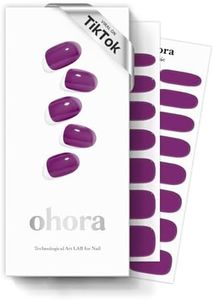 ohora Semi Cured Gel Nail Strips (N Tint Purple) - Purple, Tint, Works with Any UV/LED Lamps, Salon-Quality, Long Lasting, Easy to Apply & Remove - Includes 2 Prep Pads, Nail File & Wooden Stick