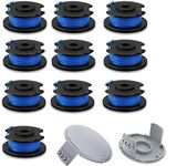 Lucky Seven AC14RL3A String Trimmer Replacement Spool Line with 522994001 Cap for Ryobi One+ 24V, 18V, and 40V Cordless Trimmers, 0.065" Autofeed Replacement Spool- (12 Pack)