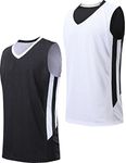 Youth Boys Reversible Mesh Performance Athletic Basketball Jerseys Blank Team Uniforms for Sports Scrimmage (1 Piece) - - L