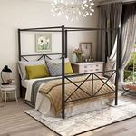JURMERRY Queen Size Canopy Bed Fram