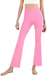 Jinhiteam Flared Pants for Girls 12-13 Years Old High Waist Pink Yoga Flare Leggings Daily Wear