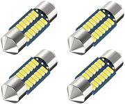 Serundo Auto DE3175 Led Car Bulb 31mm 1.22in Led Festoon Bulb, DE3021 DE3022 DE3023 6428 6430 7065 Led Festoon Bulb, 6000k White Super Bright Interior Led Used for Car Map Dome Light etc,Pack of 4pcs