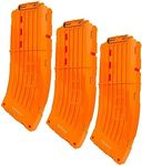 BOROLA 10 Darts Curved Magazine Quick Reload Clip Compatible for Nerf Elite (Orange, 3Pcs)