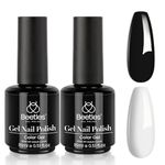 Beetles Gel Nail Polishes- 2 Pcs 15ml Black White Colors Gel Polish Set Soak Off Nail Lamp Nail Gel Polish Nail Art Manicure Salon DIY Nail Polish Gel Beauty Gifts…