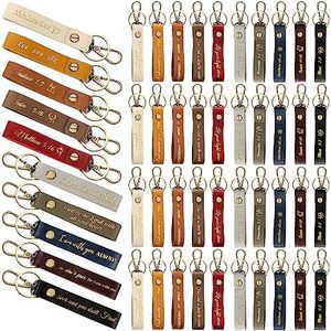 Jeyiour 50 Pcs Christian Key Chain Leather Religious Keychain Inspirational Bible Key Chains Bulk Verse Quote Keychains Gifts, Multi Colors