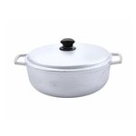 IMUSA 7.5 Quart Traditional Natural Made in Colombia Caldero with Lid for Cooking and Serving,Silver