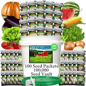 100 Seed Packets, 50 Varieties: Ultimate Seed Vault for Home Food Security & Abundant Gardens by B&KM Farms