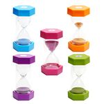 5 Pack Sand Timer Colorful Sandglass Timer Hourglass Set Sand Clock Timer Hourglass 1/3/5/10/30 Minutes for Games Classroom Kids Kitchen Office Deko