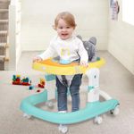 R for Rabbit Little Feet Sportz Baby Walker for Kids to 9 to 18 Months for boy Girl Push Activity Walker with Music | 6 Months Warranty | (Green Yellow)