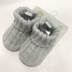 Playette Cable Knitted Bootie for 0-6 Months Baby, Grey,