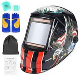 NDUUN Welding Helmet Auto Darkening Hood True Color 3.94" X 3.66" Large View Solar Powered for TIG MIG ARC Welder Mask with Adjustable Shade Range 4/5-9/9-13 and 4 Arc Sensor