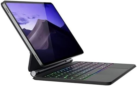 doqo for Samsung Galaxy Tab S9/S9 FE/S8/S7 Keyboard case 11 inch, Magnetic Case with Keyboard with Touchpad Wireless Backlit Floating Cantilever Stand, Slim Protective Cover Folio Black