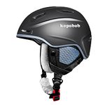 Kopobob Ski Helmet with Earmuffs Outdoor Adjustable Skiing Helmet for Adults Snow Helmet Bike Skiing Winter Cycling Sport Helmet for Mens and Womens (58-61CM)