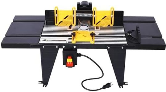 Electric Benchtop Router Table, Wood Working Craftsman Tool, Universal Benchtop Router Tables Top with Steel Stands, Aluminum Woodworking Bench Bakelite Milled Table for Woodworking Tasks Black