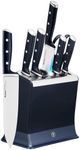 Tefal EverSharp Pro 6-Pc Knife Set, Knife Block with Integrated Automatic Sharpener, 5 Knives, Scissors, Lasting Sharpness, German Stainless Steel, Ergonomic Handle, Gift for Him/Her, K297S744