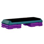 The Step Original Aerobic Platform – Health Club Size – With Four Original Risers (Teal/Purple with Black)