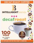 Intelligent Blends Dark Roast Decaf Coffee Pods, 100ct. Solar Energy Produced Recyclable Single Serve Swiss Water Processed Decaf Coffee Pods - 100% Arabica Coffee California Roasted, KCup Compatible