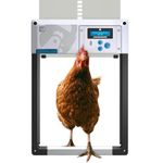 ChickenGuard ONE in All 4 Colours Automatic Chicken Coop Door opener, Timer/Light Sensing, Auto-Stop, Predator Proof, AA Batteries included (9v Electric/Solar kit NOT included) (Grey)