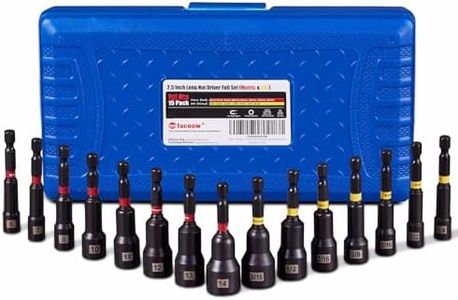 Facoow Magnetic Nut Driver Set for Impact Drill, 15 Pcs with Metric & SAE with Storage Case, Durable for Professional and Diy Projects