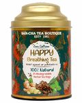 SAN-CHA Sancha Tea Boutique Happy Breathing Herbal Tea Bags, 100% Caffeine Free (Pack Of 25) Biodegradable Pyramid Tea Bags, Natural Nasal Decongestant, Detox & High Immunity Tea, 220 Grams