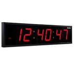 Ivation Huge Large Big Oversized Digital LED Clock - Shelf or Wall Mount (30 Inch - Red) | 6-Level Brightness, Mounting Holes & Hardware