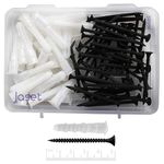 Jaset Innovations Wall Rawl Plugs/Gitti and Matching Dry Wall Screws - Length 40mm Gitti with 50mm Screw (Set of 75 = Total 150 Pieces)