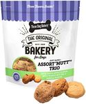 Three Dog Bakery Assort Mutt Cookie Trio, Soft Baked Treats for Dogs, Three Flavor; Oatmeal and Apple, Peanut Butter, and Vanilla, 3 Pound Bulk Resealable Pack