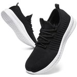 ziitop Mens Running Shoes Slip On Walking Shoes Casual Lightweight Workout Athletic Gym Tennis Shoes Comfortable Fashion Sneakers for Men Black White