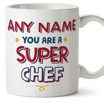 MUGFFINS Personalised Mug for Chef Woman - in English - You are Super - Funny Custom Gift for Colleagues - Ceramic 11oz Mug