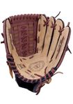 GDON Baseball and Softball Yellow Brown Leather Left Hand Glove with one PVC Dimple Ball 110gms