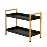 Verslife 2-Tier Metal Multipurpose Countertop Stand for Kitchen Organizer,Spice Rack,Cosmetics Rack or Bathroom Organizer 7-Tank Process Powder Coated-(Golden/Black)