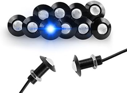 CARLITS Ultra thin LED Eagle Eye Bumper DRL Fog Light Motorcycle Light Daytime Running DRL Tail Backup Light Car Motor Marker Lights LED 12V 10pcs (Black Case, Blue)