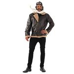 Fun Shack Air Force 1, Pilot Suit, Pilot Jackets for Men, Mens Pilot Jacket, Men's Air Force, Leather Pilot Jacket X-Large