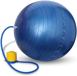 Nivia Unisex Adult AntiBurst Ball (Blue) | with Footpump | 85 CM | Polyvinyl Chloride (PVC) | Round Shape for Exercise, Workout, Home Gym Equipment