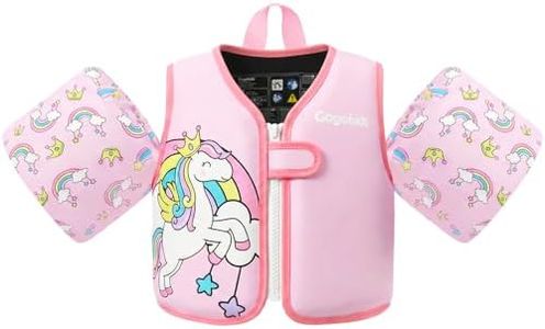 Gogokids Toddler Swim Vest Pool Floats for Kids 30-40-50-60-70 lbs, Kids Swimming Jacket[Stable Buoyancy & Comfort Wear] Puddle Float Jumper Swim Arm Floaties Bands Water Wings for Boys Girls Swimmies