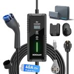 bokman Level 1&2 EV Charger (240Amp, 40A), with 25ft Charging Cable and NEMA 14-50 Plug for SAE-J1772 Electric Vehicles with Current Adjustable and Reservation Charging Function (NEMA 5-15 Included)