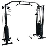 GYM MASTER 180kg Cable Crossover Machine With Upgraded Swivel Pulleys and Pull Up Chinning Bar - Black