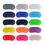 Wobe 30 pcs Colorful Eye Mask Cover Sleep Mask with Nose Pad and Elastic Straps Comfortable Lightweight Blindfold Eyeshade Eyepatch for Kids Women Men for Travel Sleep or Party Supplies Game 15 Color