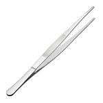 Sourcingmap 1 Pcs 10-Inch Stainless Steel Straight Blunt Tweezers Serrated Tip Daily Garden Tool