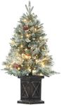 GarveeHome 3 Ft Christmas Tree Pre-lit, Small Christmas Tree with 78 Warm White Lights 3 Ft, Battery Box, 3 Foot Christmas Tree Pre-lit for Home, Office Decoration
