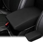 INTGET Car Center Console Armrest Cover for 2024 Subaru Forester Accessories 2019 2020 2021 2022 2023 Leather Middle Arm Rest Box Lid Cover Seat Pad Protector(Black)