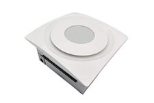 Aero Pure AP124-SL W 120 CFM w Quiet Bathroom Ceiling Ventilation Fan with Dimmable LED Light, White