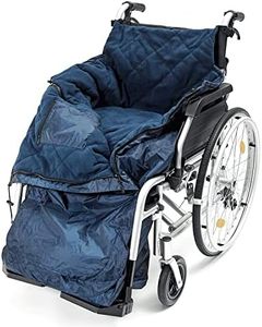 Biscay Deluxe Wheelchair Cosy - Small | Navy Blue | Small Adult Child Waterproof Polyester & PVC Quilted Fleece Lined Zipped Opening Adjustable Buckled Loops Wheelchair Cosy Protection from Elements