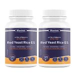 Maxion 2 Pack Red Yeast Rice Extra Strength for Natural Cholesterol Control, Helps Reduce LDL/Total Cholesterol Levels, 120 Capsules (2) …