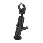 Ram Mount RAM-108-1 Trolling Motor Stabilizer with Long Double Socket Arm, Black Powder Coat Finish