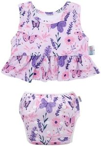 ALVABABY Swim Diaper with Matching Top, Baby Reusable Toddler Swimsuit,Infant Bathing Sleeveless Tankini Swimwear ZSWT20-AU