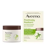 Aveeno Positively Radiant Gel Moisturizer - Dry Skin Lotion - Daily Face & Neck Cream - Hyaluronic Acid & Soy - 45 grams