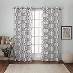 Exclusive Home Curtains - EH7909-01 2-X84G Kochi Linen Blend Grommet Top Curtain Panel Pair, 54x84, Black Pearl, 2 Piece