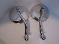 4" Swan Neck Side View Mirrors Pair Fit For Chevy Ford Hot Rod Stainless Steel Chrome