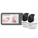 Levana Nala Video Baby Monitor, 5.5" 1080P Screen, 2 Night Vision PTZ Cameras, 22 Hour Battery Life, 5000mAH Battery, No WiFi, Two-Way Talk, 1000ft of Range Baby Cameras